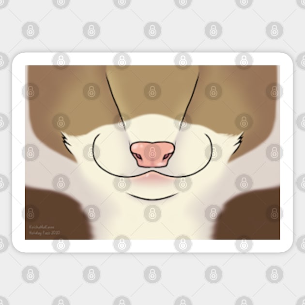 Cinnamon Ferret Face Sticker by KeishaMaKainn